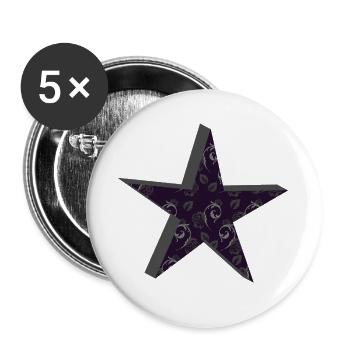 sternenmuster goth, floral - Buttons groß 56 mm (5er Pack) - Weiß - Vorne