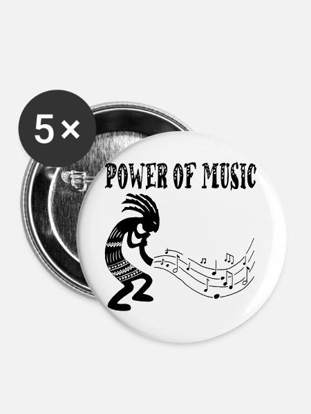 Schwarzer Stammesmusiker - Buttons groß 56 mm (5er Pack) - Weiß