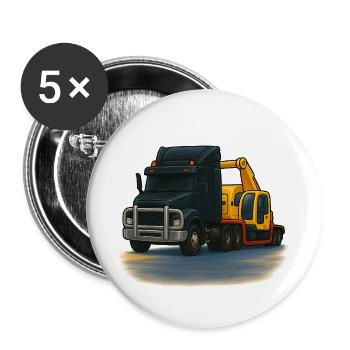 Abschleppwagen mit Kran Illustration - Buttons groß 56 mm (5er Pack) - Weiß - Vorne