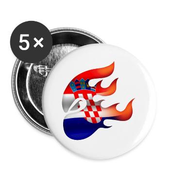 Croatia Flag - Croatia - Ninja - Buttons large 2.2''/56 mm (5-pack) - white - Front