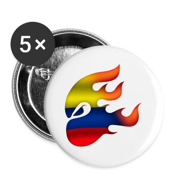 Flag of Colombia - Colombia - Ninja - Buttons large 2.2''/56 mm (5-pack) - white - Front