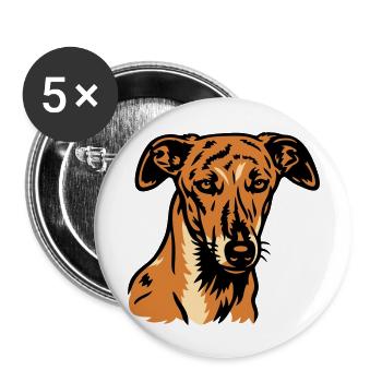 Galgo Español - Portrait - Buttons groß 56 mm (5er Pack) - Weiß - Vorne