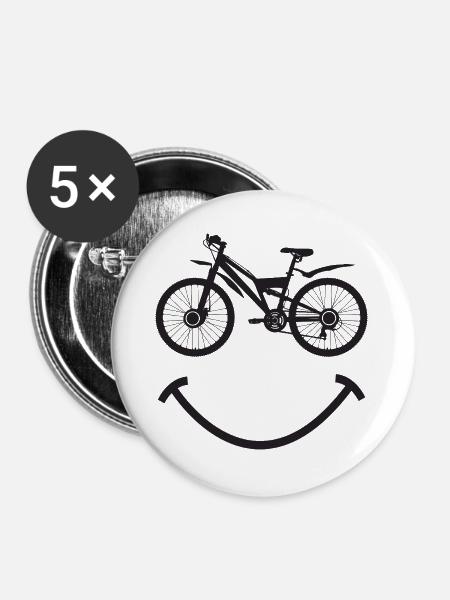 MTB Mountainbike - Buttons groß 56 mm (5er Pack) - Weiß