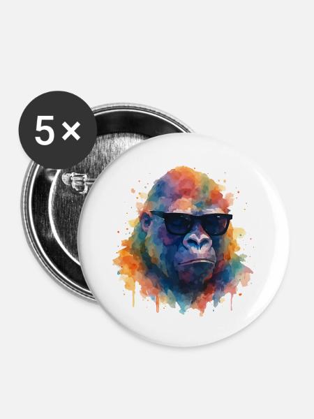 gorilla sonnenbrille - Buttons groß 56 mm (5er Pack) - Weiß