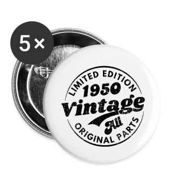 Limited edition 1950 vintage all original parts - Lot de 5 grands badges (56 mm) - blanc - Devant