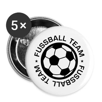Fussball Team - Buttons groß 56 mm (5er Pack) - Weiß - Vorne