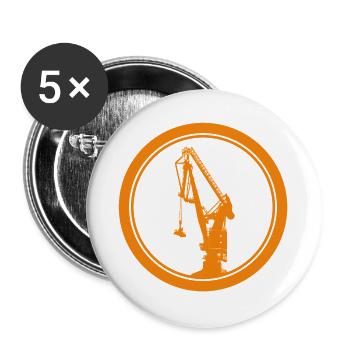 Grue Portuaire Silhouette 01 - Lot de 5 grands badges (56 mm) - blanc - Devant