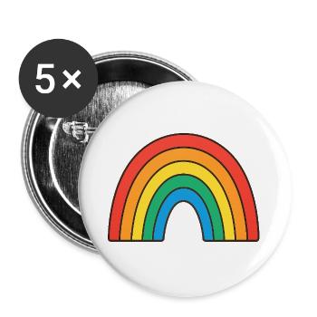 Vivid rainbow illustration in retro colors - Buttons large 2.2''/56 mm (5-pack) - white - Front
