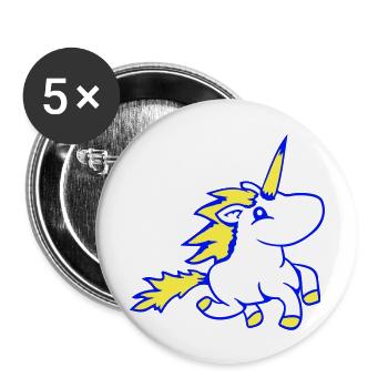 Unicorn Rides Fast Gallop Cute Cartoon Horse - Buttons large 2.2''/56 mm (5-pack) - white - Front