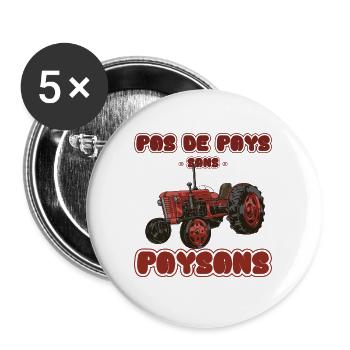Pas de pays sans paysans - Lot de 5 grands badges (56 mm) - blanc - Devant