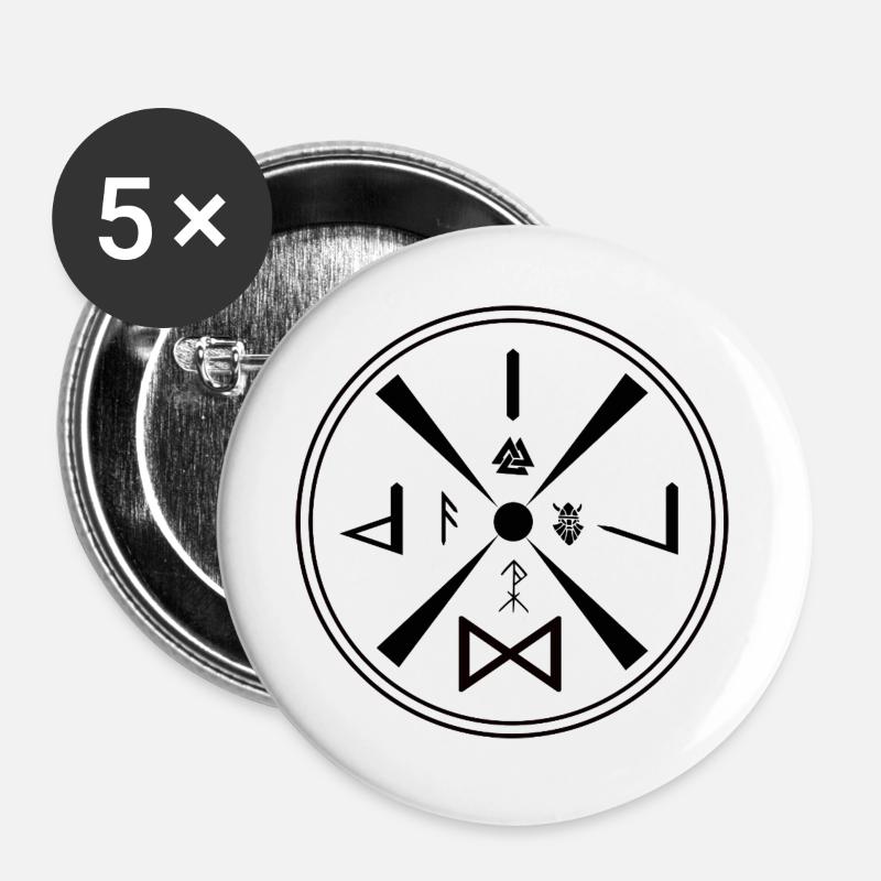Viking Design - Buttons large 2.2''/56 mm (5-pack) - white