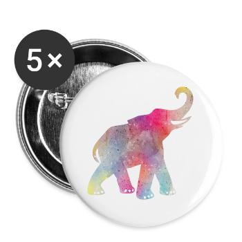 Yoga Holi Festival India Elephant colorful om - Buttons large 2.2''/56 mm (5-pack) - white - Front
