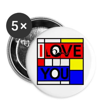Abstrakte Liebe und Du Geometrisches Design - Buttons groß 56 mm (5er Pack) - Weiß - Vorne