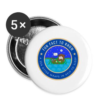 A sea otter wraps in kelp to sleep - Buttons large 2.2''/56 mm (5-pack) - white - Front