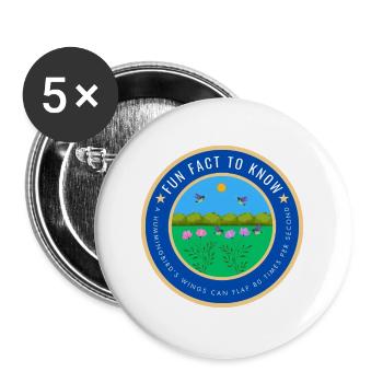 A hummingbird's wings can flap 80 times per second - Buttons large 2.2''/56 mm (5-pack) - white - Front