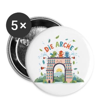 Die Arche der Freude - Buttons groß 56 mm (5er Pack) - Weiß - Vorne