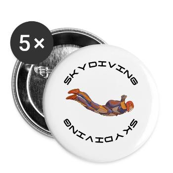Skydiver - Buttons large 2.2''/56 mm (5-pack) - white - Front