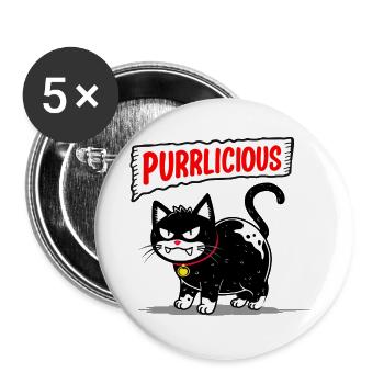Pourpre de chat - Lot de 5 grands badges (56 mm) - blanc - Devant