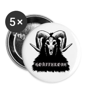 Trône de chèvre Trône de chèvre Design Métal DOOM - Lot de 5 grands badges (56 mm) - blanc - Devant