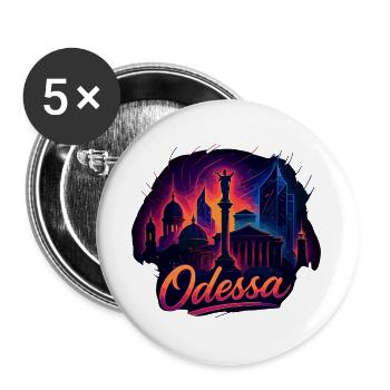 Odessa Stadt Ukraine Perle am Meer Geschenk - Buttons groß 56 mm (5er Pack) - Weiß - Vorne
