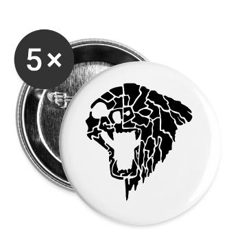 Ours tribal - Lot de 5 grands badges (56 mm) - blanc - Devant