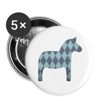 Dala Horse Diamond Pattern Scandinavian Decoration Kids - Buttons large 2.2''/56 mm (5-pack) - white - Front
