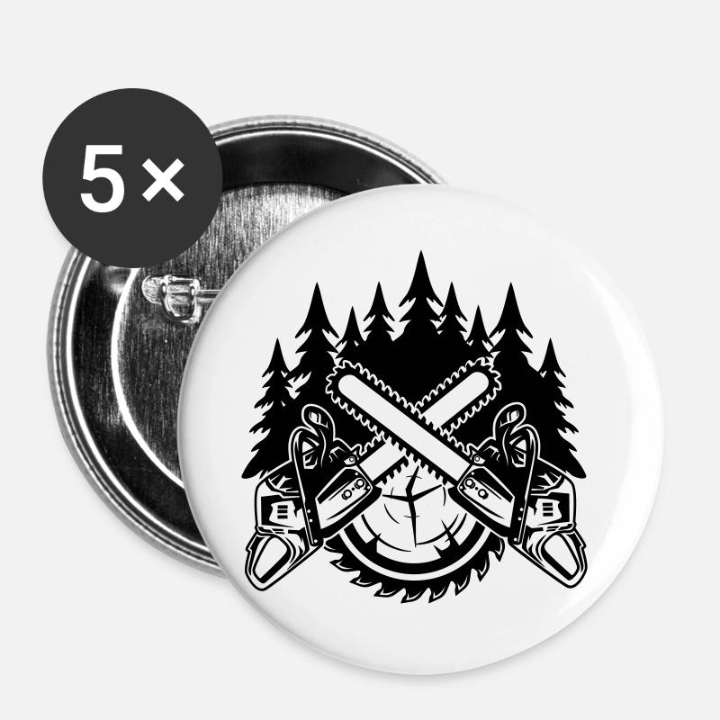 Chainsaws - Buttons large 2.2''/56 mm (5-pack) - white