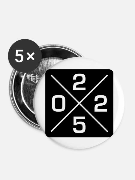 2025 - Buttons groß 56 mm (5er Pack) - Weiß