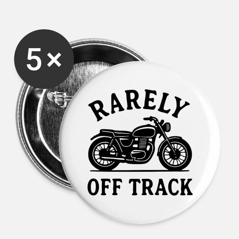 rarely off track motorcycle - Buttons large 2.2''/56 mm (5-pack) - white