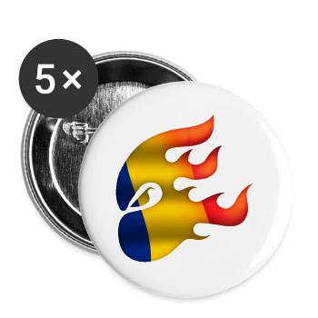 Romania Flag - Romania - Ninja - Buttons large 2.2''/56 mm (5-pack) - white - Front