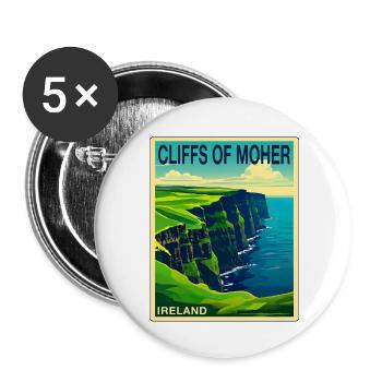 cliffs of moher Ireland - Buttons large 2.2''/56 mm (5-pack) - white - Front