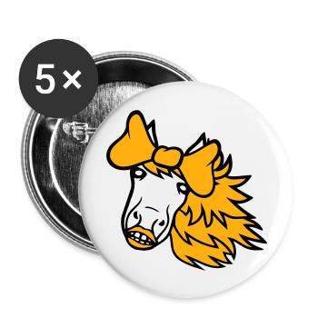 cheval mignon poney fille femelle fille cheval fille - Lot de 5 grands badges (56 mm) - blanc - Devant