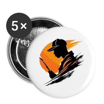Artist Painting Studio - Buttons large 2.2''/56 mm (5-pack) - white - Front