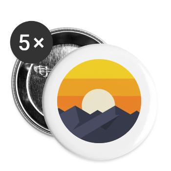 Sunset Mountain Abstrakt - Buttons groß 56 mm (5er Pack) - Weiß - Vorne