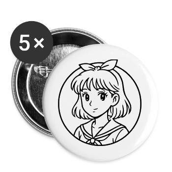 WOMEN'S MANGA - Buttons large 2.2''/56 mm (5-pack) - white - Front