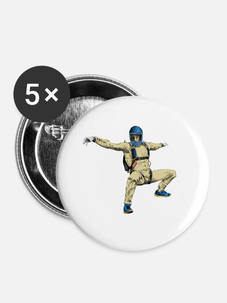 Skydiver - Buttons groß 56 mm (5er Pack) - Weiß