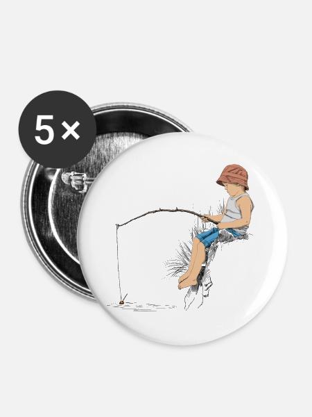Angler - Buttons groß 56 mm (5er Pack) - Weiß
