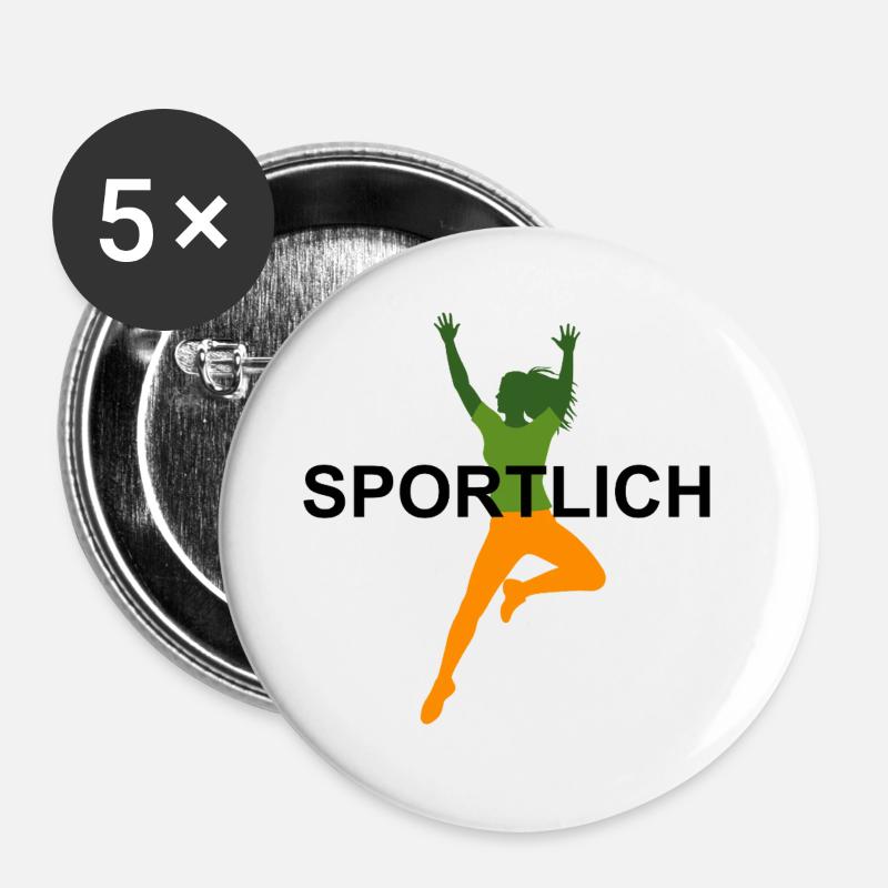 Sporty - Buttons large 2.2''/56 mm (5-pack) - white