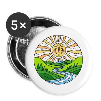 Sunshine - Buttons large 2.2''/56 mm (5-pack) - white - Front