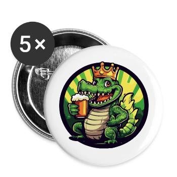 Bière d’alligator - Lot de 5 grands badges (56 mm) - blanc - Devant