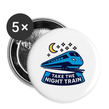 Nachtzug – Take the Night Train - Buttons large 2.2''/56 mm (5-pack) - white - Front