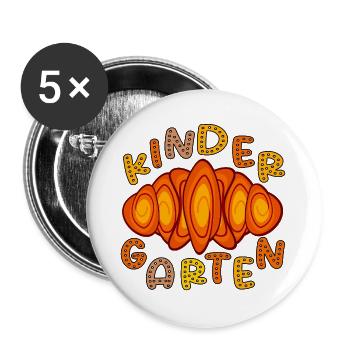 KINDERGARTEN KIND HAMBURG FRANZBRÖTCHEN - Buttons groß 56 mm (5er Pack) - Weiß - Vorne