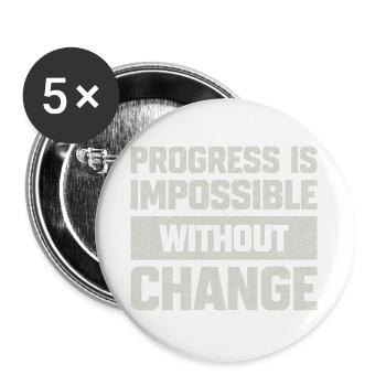 Citation Motivante sur fond Gris Texte en Bloc - Lot de 5 grands badges (56 mm) - blanc - Devant