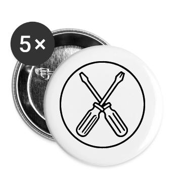 Screwdriver - Buttons large 2.2''/56 mm (5-pack) - white - Front