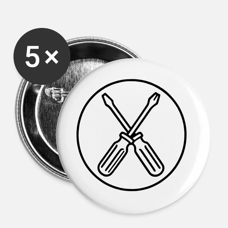 Screwdriver - Buttons large 2.2''/56 mm (5-pack) - white