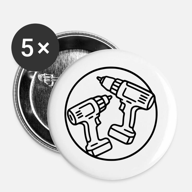 Screwdrivers - Buttons large 2.2''/56 mm (5-pack) - white