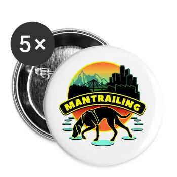 Mantrailing Retro - Buttons large 2.2''/56 mm (5-pack) - white - Front