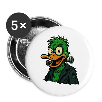 Frankenquack – Crazy Halloween Duck - Buttons large 2.2''/56 mm (5-pack) - white - Front