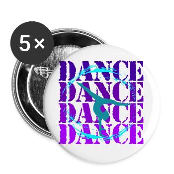 Akrobatischer Tanz in lebendiger Silhouette - Buttons groß 56 mm (5er Pack) - Weiß - Vorne