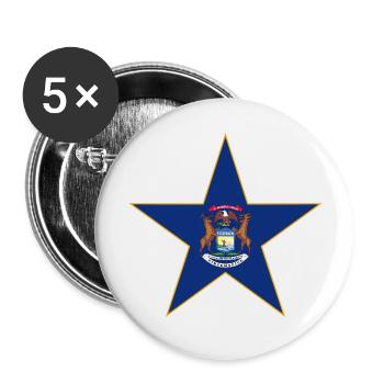Michigan Fan T-Shirt – Parfait pour les vrais fans ! - Lot de 5 grands badges (56 mm) - blanc - Devant